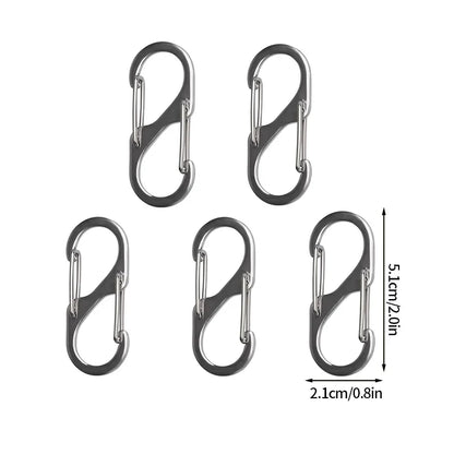 5PCS S Type Carabiner Anti-Theft Aluminum Alloy