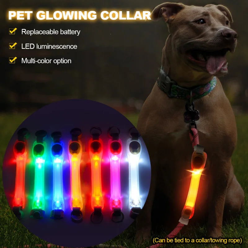 Dog Anti Lost Safety Glowing Collar Multi-Color Pendant